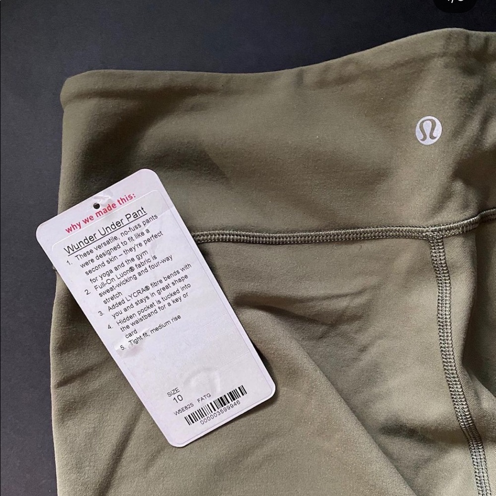 Lululemon wonder under army green pants